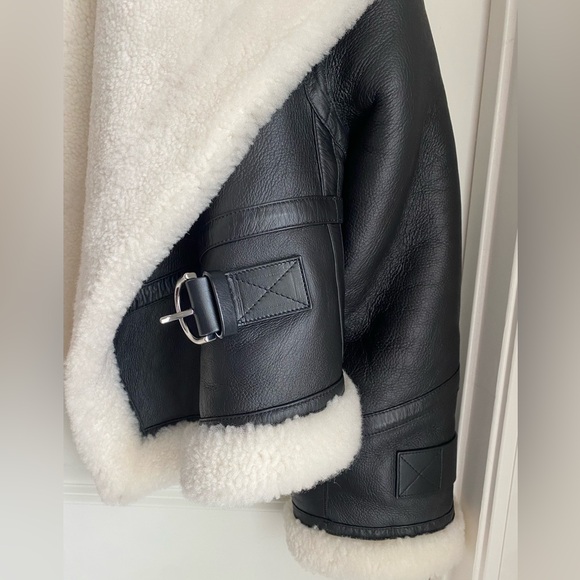 Shoreditch Ski Club Women's Shearling Lined Leather Daia jacket - Picture 6 of 13